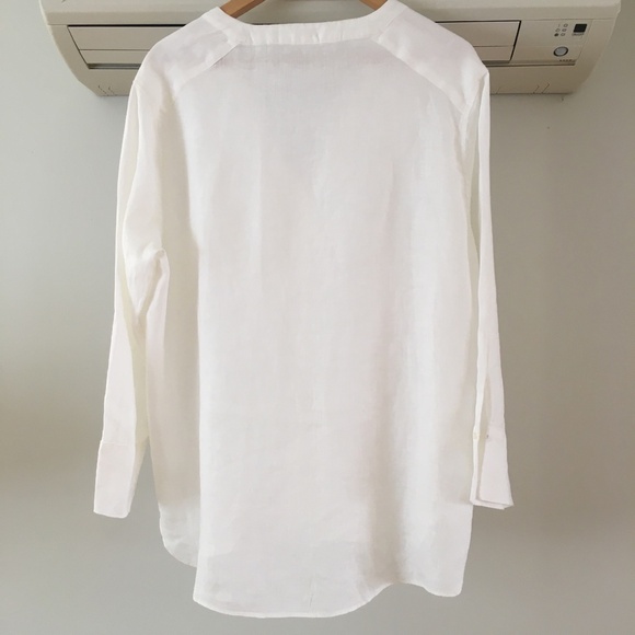 Luna white linen top sz large - Picture 2 of 7